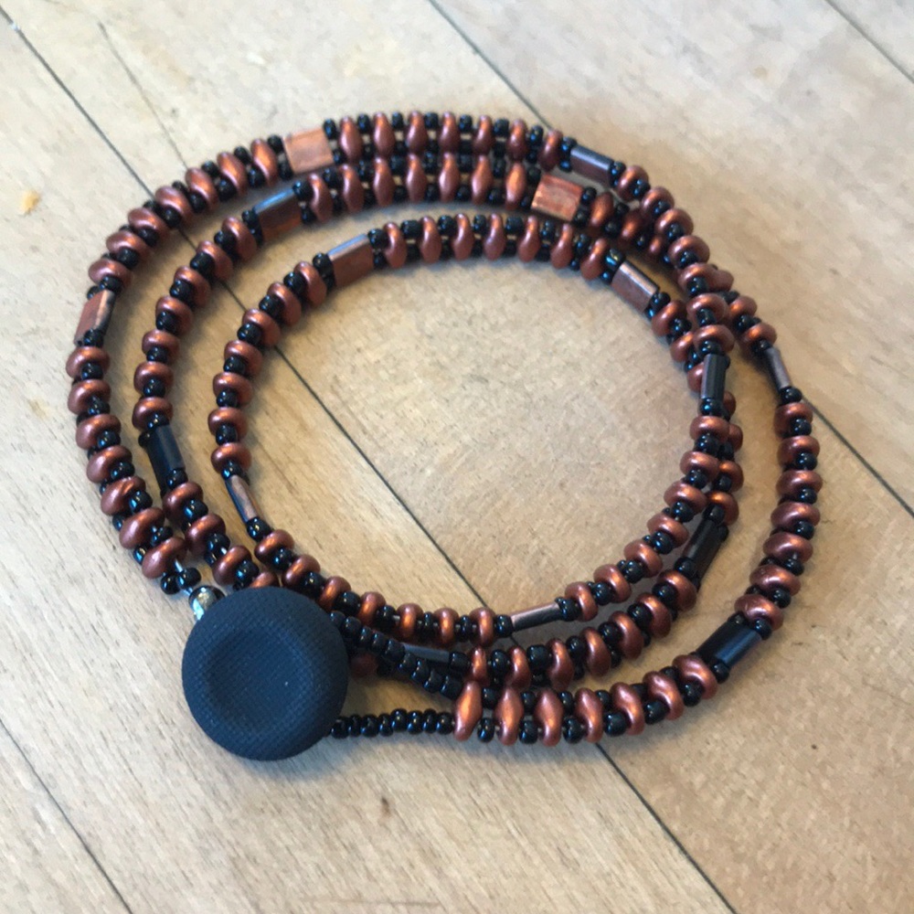 Handmade triple wrap bead bracelet